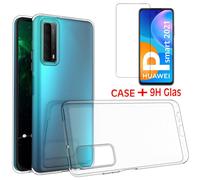 Huawei P Smart 2021 Case Silicone Cover Shell + 9H Protection Tempered Glass