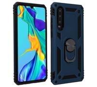 Huawei P30 Case Bi Material Rigid Soft Magnetic Ring Stand Dark blue