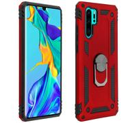 Huawei P30 Pro Case Bi Material Rigid Soft Magnetic Ring Stand Red