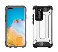 Huawei P40 Case, Huawei P40 Smart Armor Case Shockproof Slim Anti Scratch Hybrid Dual Layer Heavy Duty Armor Defender Protective Case Cover for Huawei P40 (SILVER)
