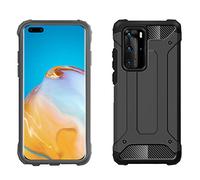 Huawei P40 Pro Case, Huawei P40 Pro Smart Armor Case Shockproof Slim Anti Scratch Hybrid Dual Layer Heavy Duty Armor Defender Protective Case Cover for Huawei P40 Pro (BLACK)