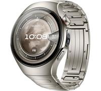 HUAWEI WATCH 5 46mm Smartwatche + Fluoroelastromer band Black, Multi-sensing X-TAP Technology, Fingertip Oxygen Saturation Measurement, For Android and iOS, 6-Month Extended Warranty, Silver