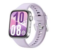 HUAWEI Watch Fit 4 - Aluminium Alloy, Purple Fluoroelastomer Strap, Purple,Silver/Grey