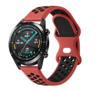 Huawei Watch GT 3 Pro 46mm/GT2 Pro/GT2/GT Runner Silicone Replacement Band, 22mm Adjustable Soft Silicone Strap Red/Black