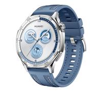HUAWEI Watch GT 5 - Silver, Blue Woven Nylon Strap, 46 mm, Silver/Grey,Blue