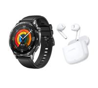 HUAWEI WATCH GT5 46MM Black Fluoroelastomer Strap+FreeBuds SE 2 white