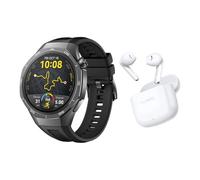 Huawei WATCH GT5 Pro 46MM Black Fluoroelastomer Strap+FreeBuds SE 2 white