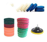 HUAWELL 29 Pieces Drill Brush Attachments Set,Scrub Pads & Sponge-Power Scrub Pad Cleaning Kit-Cleaning Kit for Bathroom Surface, Grout, Tub, Shower, Kitchen, Auto,Tile, Corner