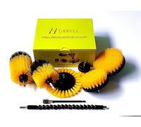 HUAWELL 8 Pack Drill Brush Power Scrubber Cleaning Brush Extended Long Attachment Set All Purpose for Bathroom Surfaces, Grout, Floor, Tub, Shower, Tile, Kitchen and Car (Yellow)