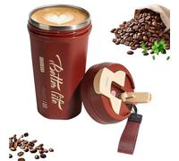 HUAXITRA 620ml Travel Coffee Mug | 2-Hr Heat Retention | Leak-Proof Stainless Stee l Cup with Straw | Portable for Car, Office & Travel (Fiery Red, 21oz)
