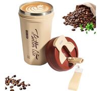 HUAXITRA 620ml Travel Coffee Mug | 2-Hr Heat Retention | Leak-Proof Stainless Steel Cup with Straw | Portable for Car, Office & Travel (Soft Beige, 21oz)