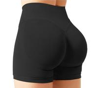 HUAXITRA Gym Shorts for Women Cycling Shorts Women, Womens Short Seamless Hidden Scrunch Bum Butt Lifting High Waisted Activewear 4.5" Booty Yoga Running Short Womens, Black