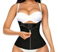 HUAXITRA Waist Trainer Corset for Women Weight Loss Shapewear Tummy Control Body Shaper Breathable Back Support Slimming Girdle Underwear Black