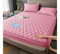 HUAXITRA Waterproof Mattress Protector King Size Bed with 30CM Extra Deep Skirt, Fitted Sheet Protects King Size Mattress Protector, Anti Allergy Breathable Mattress Bed Sheet Covers (150x200cm)