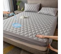 HUAXITRA Waterproof Mattress Protector King Size Bed with 30CM Extra Deep Skirt, Fitted Sheet Protects King Size Mattress Protector, Anti Allergy Breathable Mattress Bed Sheet Covers (150x200cm)
