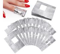 HUAXIYAN Nail Polish Remover Gel Polish Remover Soak Off Foils Gel Nail Polish Remover Wrap Foils with Lager Cotton Pad Nail Gel Remover Tool (100)