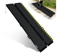 Huayaw Wheelchair Ramp Portable Folding Aluminum Ramp for Steps and Stairs Anti-Slip Mobility Ramp with Side Rails for Home Entryway Doorway Threshold Scooter and Stroller Matte Black 7FT