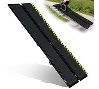 Huayaw Wheelchair Ramp Portable Folding Aluminum Ramp for Steps and Stairs Anti-Slip Mobility Ramp with Side Rails for Home Entryway Doorway Threshold Scooter and Stroller Matte Black 10FT
