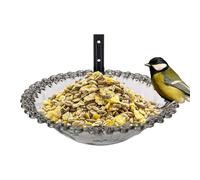 Huayeex Bird Bath,9 Inches Wall Mounted Outdoor Bird Bath | Flower Shape Animals Feeder, Transparent Weather-Proof Basin for Parrot, Parakeet, Hummingbird