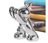 Huayeex Bookshelf Books Support - Decorative Book Ends | Modern Bunny Shape Sculpture, Animal Statue for Library Living Room Study Dorm Room Bedroom Home