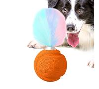 Huayeex Bouncy Ball with Feathers Cat Toy | Balance Pounce Ball with Sound - Interactive Funny Bouncy Exercise Kitten Tool for Indoor Outdoor Play To Relieve Boredom Movement