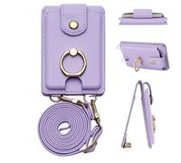 Huayeex Cell Phone Card Holder - Phone Wallet Stand,Multipurpose Waterproof 2 Card Slots Pocket Holder with Stand and Detachable Lanyard Fits All Smartphones
