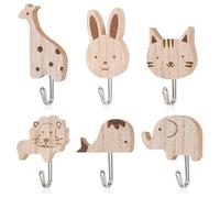 Huayeex Decorative Wall Hooks | Animal-Shaped Kids Towel Hooks | Self-Adhesive Clothes Hanger Cartoon Towel Holder for Purse Jewelry Robe Hat Key Backpack Nursery Home Bathroom Keys