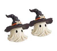 Huayeex Ghost Figurine - Ghost Sculpture | Gothic Wear a Hat Design Figure for Porch Garden Mantel Fireplace Indoor Outdoor Home Kitchen