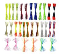 Huayeex Jig Skirts Kit | Silicone Skirt Change Baits,30 Bundles Lures Jigs for Bass Trout Catfish Fishing Ice Lake River Pond Boat Shore Flyfishing
