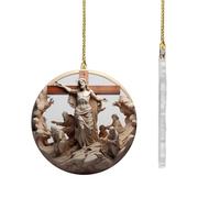 Huayeex Nativity Ornaments - 2D Acrylic Religious Decoration - Nativity Christmas Tree Ornaments | for Home Garden Tree Holiday Bookshelf Car Interior Door Handle Branches