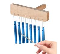 Huayeex Percussion Chimes - Wooden 8 Tone Chime | Solid Aluminum Tube Musical Device with Knock Stick for Men Indoor Home Temple Garden Beginner