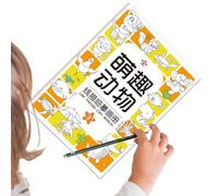 Huayeex Preschool Tracing Workbook,Pen Control Training Drawing Book Tracing Paper - Pen Control Training Drawing Paper Cartoon Coloring Educational Toys for Home Preschool Birthday