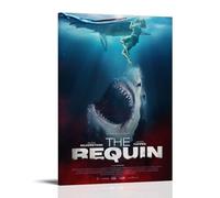 HUAYEQWHELH The Requin Posters Aesthetic Wall Art Decorative Painting Poster Decor Vintage Canvas for Living Room Bed Room 16x24inch(40x60cm) Frame-style