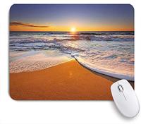 HUAYEXI Ultra Thick Waterproof Mouse Pad，Horizon Red Brilliant Ocean Tropical Sky Blue Evening Beach Sun Sunrise Outdoor Seascape Nature，Works for Computers, Laptop,All Types of Mouse pad, Office/Home