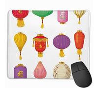 HUAYEXI Ultra Thick Waterproof Mouse PadChinese Celebration Asian Culture Far East New Year Cartoon Style Festival Tassels，Works for Computers, Laptop,All Types of Mouse pad, Office/Home