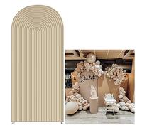 HUAYI Light Tan Ripples Pattern Arch Backdrop Cover for Birthday Party Wedding Baby Shower Decorations Chiara Backdrops Arched Wall Frame Stands Covers Props GP-454 2.5ft * 6ft