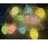 Huayifa Easter Themed Fairy Lights with,2M Egg Decorations, 10 Colourful Eggs Powered by Battery Easter Decorations for Party Home Decor