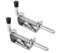 Huayue 2 PCS Spring Loaded Latch, 304 Stainless Steel Barrel Bolt Lock Spring Pin Loaded Locking Latch Door Gate Latch Slide Tower Bolt for Garage Shed Barn Chicken Coop, 128mm