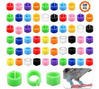 Huayue 200 PCS Pigeon Foot Ring, Bird Foot Rings Parrot Leg Bands Foot Clip Ring Bands for Pigeon Chick Bantam Dove Small Poultry, Mixed Color