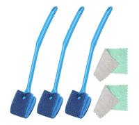 Huayue 3 x Sponge Aquarium Cleaning Brush, Double-Sided Algae Scraper with Non-Slip Handle and 2 Cleaning Cloths for Aquariums