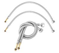 Huayue 4 Packs Monobloc Flexible Tap Connectors, M10 x 1/2 BSP x 500mm Stainless Steel Braided Flexi Water Hose Flexible Pipe Connection Hose Extension for Basin, Kitchen Taps