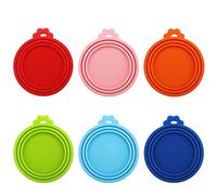 Huayue 6 Pack Pet Can Covers, Pet Food Tin Lids Universal Silicone Cat Dog Food Can Lids, One Size Fit 3 Standard Size, 6 Colors