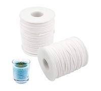 Huayue Candle Wicks, 2 Rolls, Cotton, 122.0m, Smokeless, Organic, 4 Ply, White, Candle Making Material for DIY Craft
