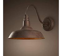 HUAYUSEDF Antique Wall Lamp Exterior Dome Gooseneck Sconce Retro Industrial E27 Waterproof Light Rustic Bronze Black Barn Warehouse Loft Balcony Outdoor Garage Porch(Antique Color)