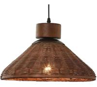 HUAYUSEDF Bohemian Modern Rattan Dome Pendant Lamp Chandelier Hanging Light Ceiling E26 One Vintage Farmhouse Adjustable for Bedroom Bedside Restaurant(Brown-A)