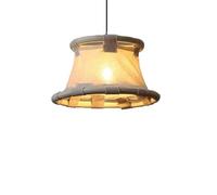 HUAYUSEDF Mid Ancient Style Beige Hanging Lamp Headboard Decorative Fabric Pendant Light Cone Shaped Hanging Chandelier Suitable for Lobby Bedroom Farmhouse Kitchen Island Corridor