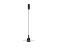 HUAYUSEDF Minimalist Art Style Black Hanging Lamp BedHead Decorative Glass Pendant Light Disc Shaped Hanging Chandelier Suitable for Lobby Bedroom Farmhouse Kitchen Island Corridor