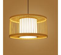 HUAYUSEDF Minimalist Art Style Brown Hanging Lamp Bedhead Decoration Bamboo Pendant Light Circular Hollow Design Hanging Chandelier Suitable For Lobby Bedroom Farmhouse Kitchen Island Corridor E27 Bas