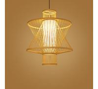 HUAYUSEDF Modern Art Style Brown Hanging Lamp BedHead Decoration Bamboo Pendant Light Hollow Design Hanging Chandelier Suitable for Lobby Bedroom Farmhouse Kitchen Island Corridor E27 Base