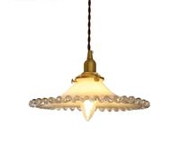 HUAYUSEDF Modern Cream Pendant Light Glass Shade Simple Hanging Ceiling Lights Cord Adjustable Lighting for Kitchen Island Bedroom Living Room Dining (Style A)(Style B)